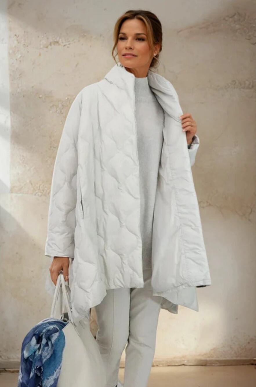 JARBO ZENTNER Cortina Goose Down Quilted Jacket Lagenlook Oversize Sz XL $498